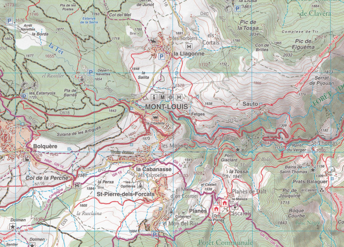 detail #8 Cerdagne, Capcir, Pyrennes Catalunya NRP 1:50t mapa RANDO