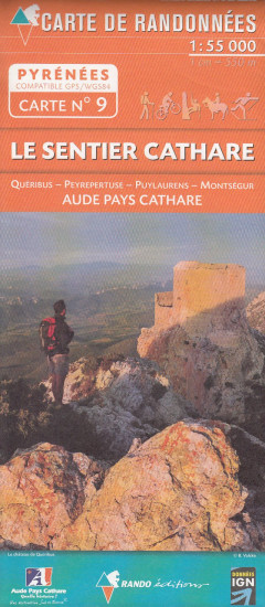 detail #9 Sentier Cathare, Quéribus, Peyrepertuse 1:55t mapa RANDO