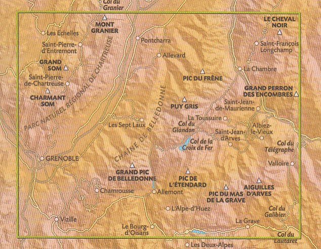 detail A5 Belledonne, Grenoble 1:50t mapa RANDO