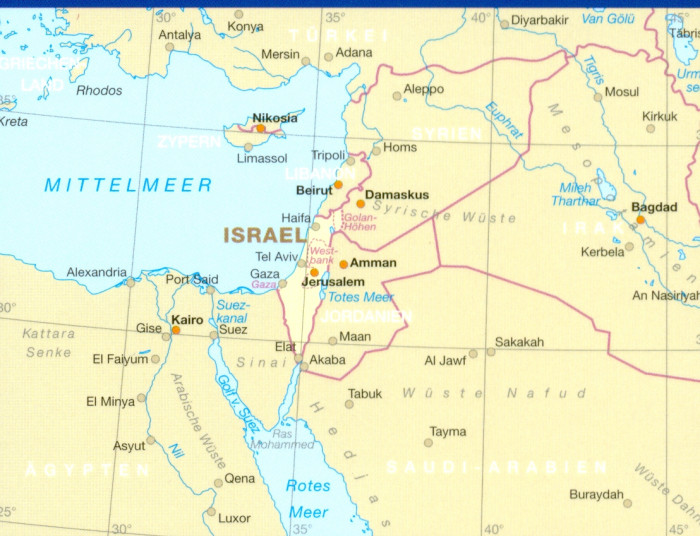 detail Izrael 1:250.000 mapa RKH