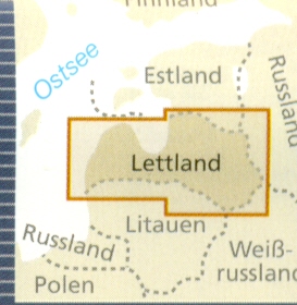 detail Lotyšsko (Latvia) 1:325.000 mapa RKH
