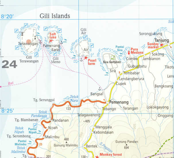 detail Bali & Lombok 1:150t mapa RKH