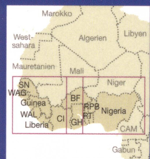 detail Západní Afrika (West Africa) pobřežní státy 1:2,2m mapa RKH