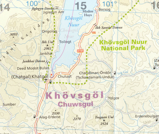 detail Mongolsko (Mongolia) 1:1.600.000 mapa RKH