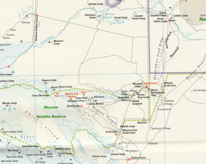 detail Botswana 1:1m mapa RKH