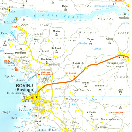 detail Istrie 1:70.000 mapa RKH