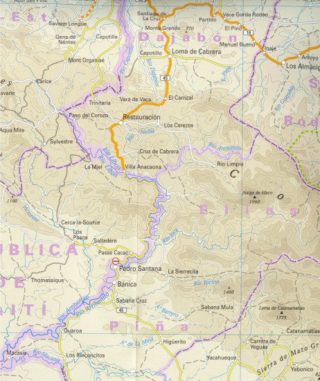 detail Dominikánská Rep. (Dominican Rep.) & Haiti 1:450t mapa RKH