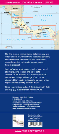 detail Kostarika (Costa Rica) & Panama 1:550.000 mapa RKH
