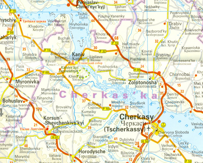 detail Ukrajina (Ukraine) 1:1m mapa RKH