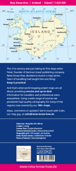 detail Island (Iceland) 1:425.000 mapa RKH