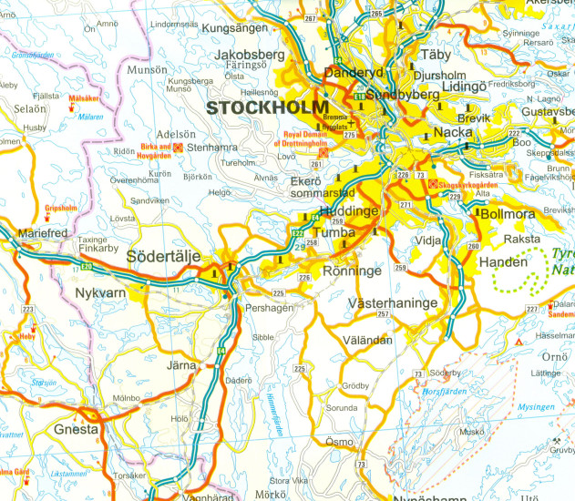 detail Švédsko Jih (Sweden South) 1:500t mapa RKH