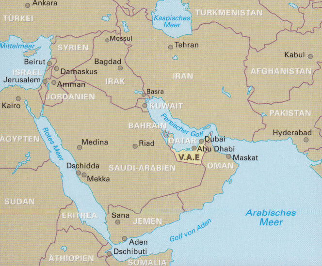 detail UAE & Dubaj 1:470t mapa RKH