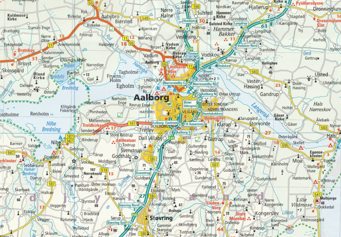 detail Dánsko (Denmark) 1:300t mapa RKH
