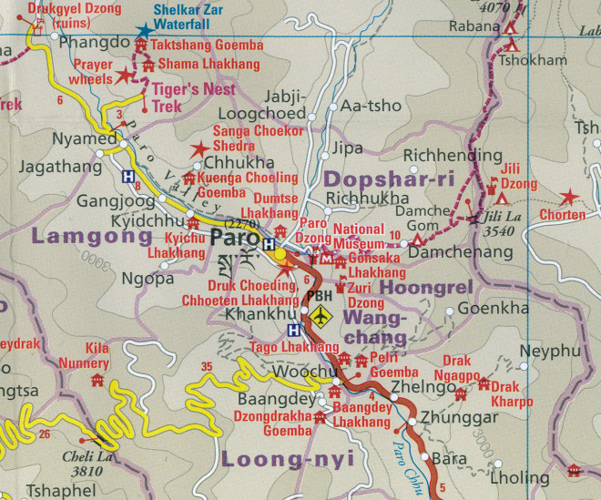detail Bhutan 1:250.000 mapa RKH