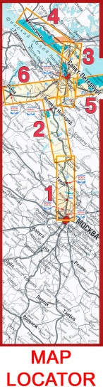 detail Moscow to St.Petersburg / Helsinki 1:600,000 Route Map