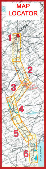 detail Moscow to Odessa via Ukraine 1:600 000 Route Map