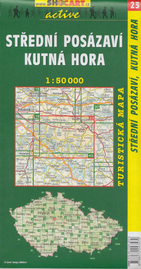 detail Střední, Posázaví, Kutná Hora 1:50t turistická mapa (23) SC