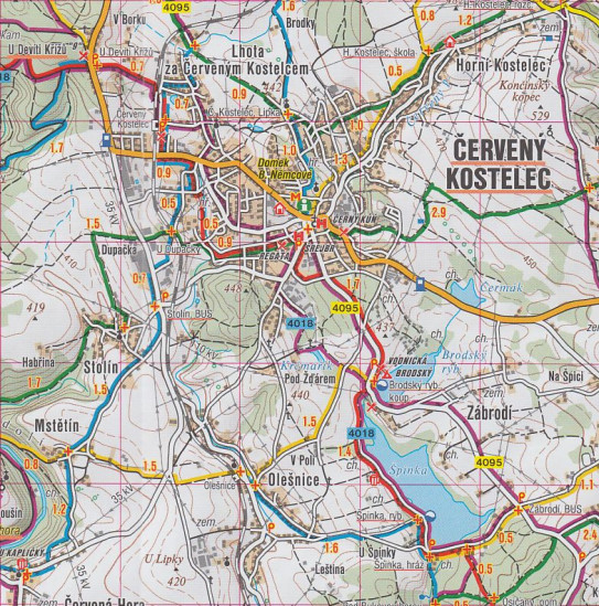 detail Broumovsko,Adršpach 1:50t turistická mapa (25) SC