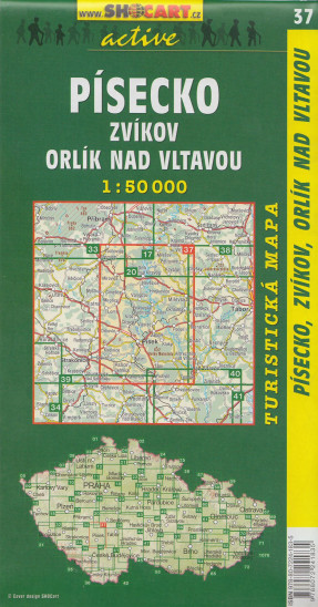detail Písecko, Zvíkov, Orlík nad Vltavou 1:50t turistická mapa (37) SC