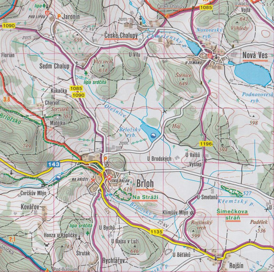 detail Českobudějovicko, Hluboká nad Vltavou 1:50t turistická mapa (40)SC