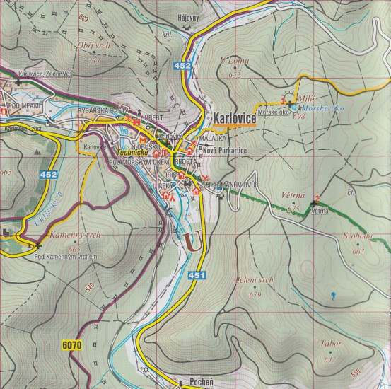 detail Bruntálsko, Krnovsko, Osoblažsko 1:50t turistická mapa (59) SC