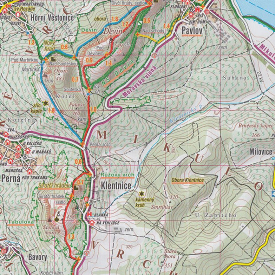 detail Břeclavsko,Pálava 1:50t turistická mapa (64) SC