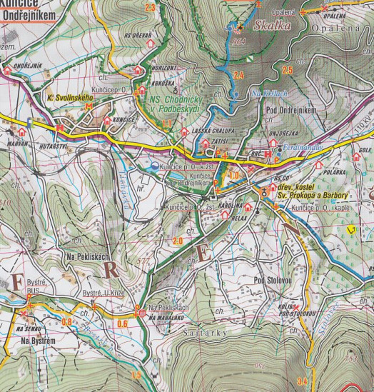 detail Moravskoslezské Beskydy 1:50t turistická mapa (69) SC