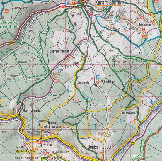 detail Krušné Hory, Mostecko 1:50t turistická mapa (8) SC