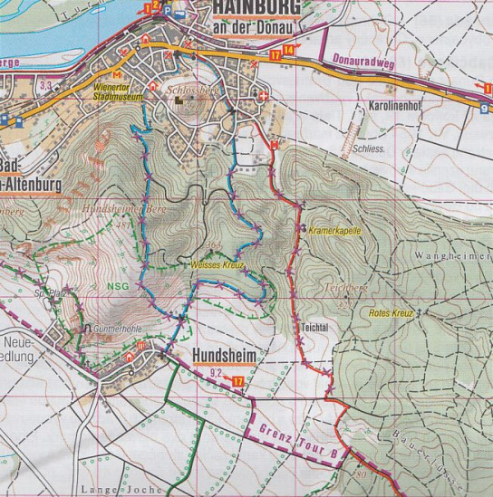 detail Okolí Bratislavy jih, Podunajská nížina 1:60t cyklomapa (172) SC