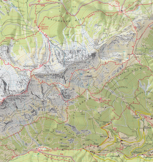 detail Lana, Etschtal, Val d´Adige 1:25 000 turistická mapa TABACCO #46