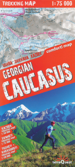 detail Gruzie - vybrané trekky (Georgian Caucasus) trekkingová mapa TQ