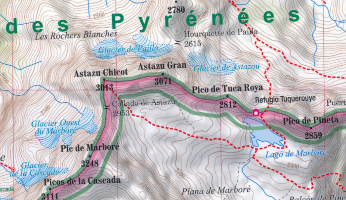 detail Střední Pyreneje (Central Pyrenees) 1:50t turistická mapa TQ