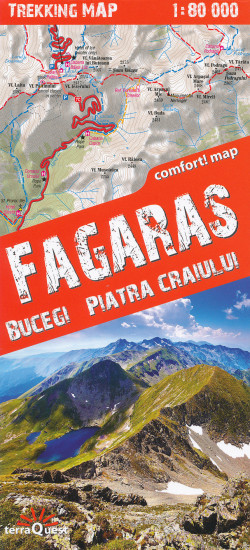 detail Fagaras, Bucegi, Piatra Craiului 1:80.000 turistická mapa TQ