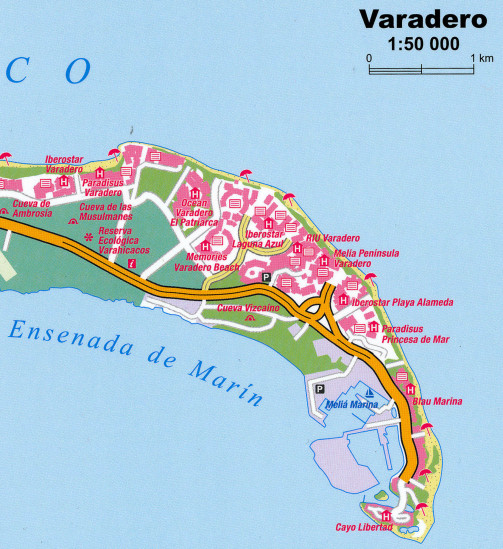 detail Cuba (Kuba) 1:650.000 mapa TerraQuest