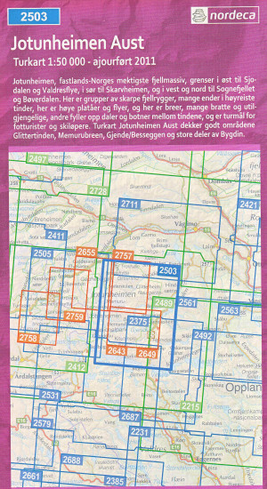 detail Jotunheimen East 1:50.000 mapa (Norsko) #2503