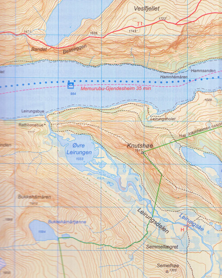 detail Jotunheimen East 1:50.000 mapa (Norsko) #2503