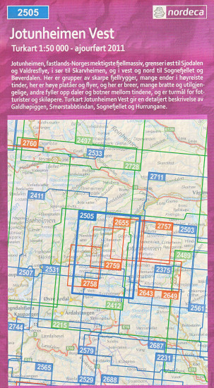 detail Jotunheimen West 1:50.000 mapa (Norsko) #2505