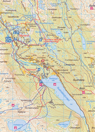 detail Hallingskarvet 1.50.000 mapa (Norsko) #2517