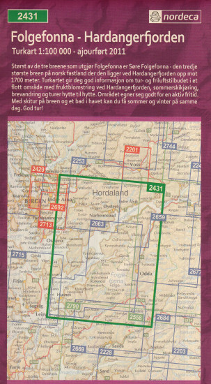 detail Folgefonna - Hardagerfjorde 1:100.000 mapa (Norsko) #2431