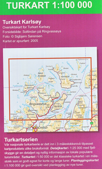 detail Karlsoy 1:100.000 mapa (Norsko) #2623