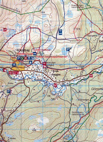 detail Dovrefjell East Knutso 1:100.000 mapa (Norsko) #2710