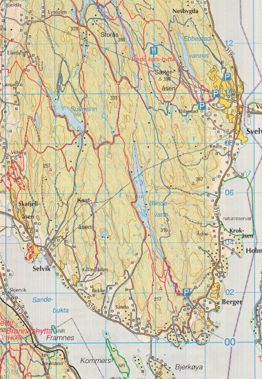 detail Oslomarka 1:100.000 mapa (Norsko) #2718
