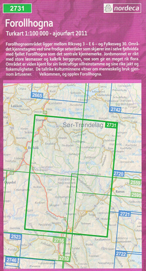 detail Forollhogna 1:100.000 mapa (Norsko) #2731