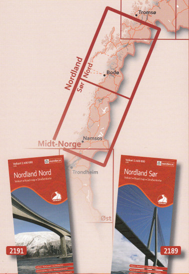detail Norsko Sever automapa 1:400t Nordland #2155