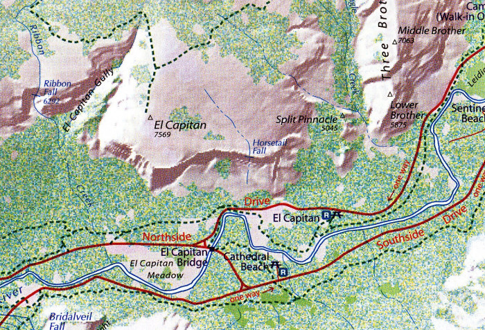 detail Yosemite Ntl. Park mapa GMJ (USA)
