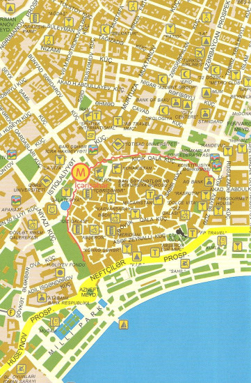 detail Baku (Ázerbajdžán) plán města 1:24.000 BKF