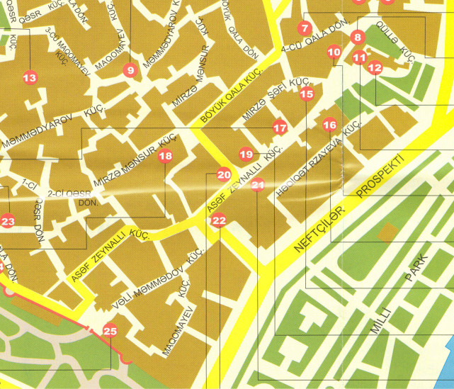 detail Baku (Ázerbajdžán) plán města 1:24.000 BKF
