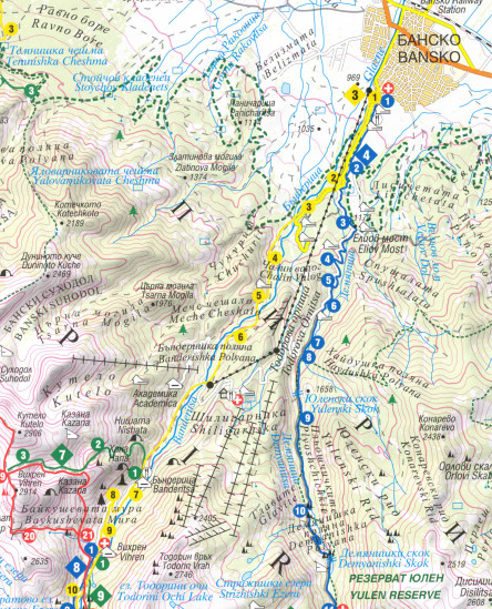 detail Bansko 1:10.000 plán města DOMINO
