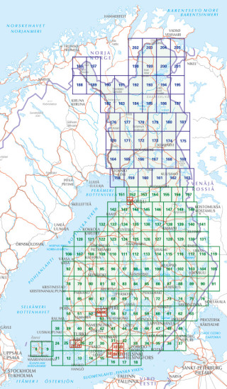 detail Suomi Finland - atlas Finsko 1:100.000 / 200.000 / 250.000