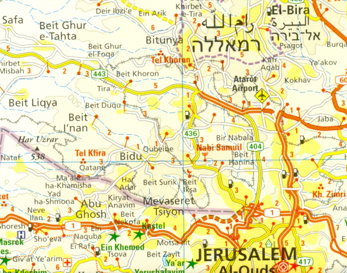 detail Izrael (Israel) 1:250.000 mapa RKH